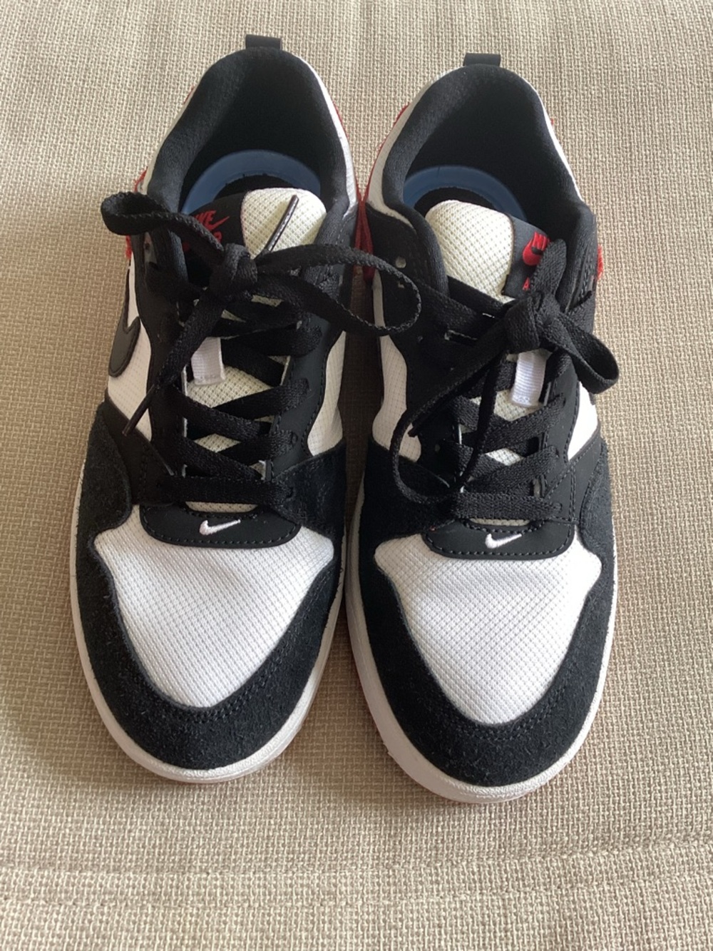 Nike Black, White & Red Low-Top Sneakers